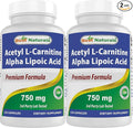 Best Naturals Acetyl L-Carnitine and Alpha Lipoic Acid 750 mg 120 Capsules (120 Count (Pack of 2))