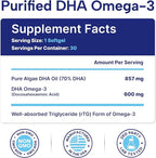 OmegaVia Prenatal DHA 600mg | Fish-Free Omega-3 Supplement | Supports Baby’s Brain, Eye & Nervous System Development | Safe for Pregnancy & Lactation | 30 Easy-to-Swallow Softgels
