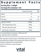 Vital Nutrients Ultra Pure Fish Oil 700 - Supports Heart, Brain, and Joint Health* - Sustainably Sourced High EPA & DHA Omega-3 Fatty Acid - Lemon Flavor - Gluten, Dairy & Soy Free - 120 Softgels