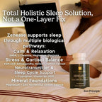 Zen Principle Zenease Sleep Support with Magnesium Glycinate, Ashwagandha KSM-66®, Saffron, L-Theanine & GABA – No Melatonin, Natural Stress Relief & Sleep Aid. 90 Capsules