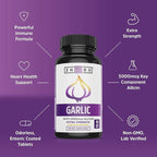 Zhou Garlic with Allicin - Garlic Supplements, Odorless Garlic Extract Pills for Men & Women, 5000 mcg Allicin Per Tablet for Immune & Heart Health - 90 Coated Tablets (Pack of 1)