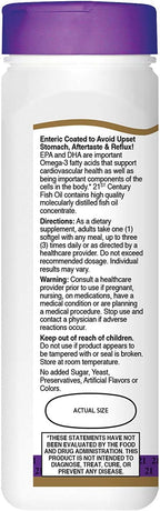 21st Century Omega-3 Fish Oil 1000 mg Softgels 90 Soft Gels (Pack of 8)