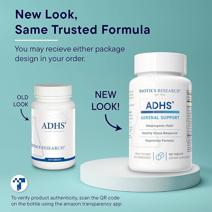 Biotics Research ADHS Adrenal Support, Supports Normal Cortisol Levels, Antioxidant Support, More Energy, Healthy Response, 120 Tabets