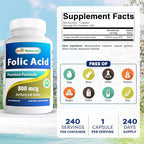 Best Naturals Folic Acid 800 mcg 240 Capsules (Pack of 2)