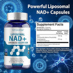 Liposomal NAD+ Supplement 750mg - 120 Capsules NMN Alternative Superior Absorption & Bioavailability -True Nicotinamide Adenine Dinucleotide for Cellular Energy, DNA Repair Support & Healthy Aging