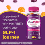 MiraFIBER Gummies from The Makers of MiraLAX, 8g of Daily Fiber Per Serving, Metabolism Support with B Vitamins, Gut Health for Men & Women,Prebiotic Fiber Gummies for Adults, Mixed Fruit Flavor 72Ct