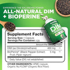Nutrivein Premium DIM Supplement 400 mg Daily - 120 Servings (120 Capsules): Diindolylmethane for Women and Men - Plus Bioperine - Estrogen Supplement - Menopause and Middle Age Support