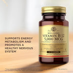 Solgar Vitamin B12 5000 mcg - 30 Nuggets - Promotes Nervous System Health - Non-GMO, Vegan, Gluten & Dairy Free - 30 Servings