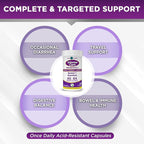 Vital Planet - Intense Care Bowel and Diarrhea Probiotic Supplement with Organic Prebiotics, Postbiotics, and Parabiotics, Lactobacillus Rhamnosus and Saccharomyces, 65 Billion CFU, 64 Strains, 30 Ct