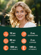 AREDS 2-2 Pack, 240 Capsules + Multivitamin, Lutein and Zeaxanthin 20mg, 2-in-1 Eye Vitamin, Contains Vitamin C, D, E & Zinc