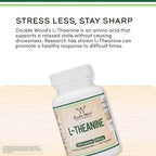 L-Theanine 200mg Double Strength - Supports Health Sleep Response and Relaxation - 120 Capsules (Third Party Tested, Gluten Free, Vegan) by Double Wood (Pack of 2)