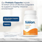 Bariatric Fusion Probiotic Capsule | Easy to Swallow Bariatric Vitamin | 10 Billion CFU | Bacillus Coagulans | Support Digestive & Immune Health | 60 Count