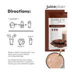 Complete by JuicePlus+ Single Serve Dutch Chocolate Shakes - Plant-Based Nutrition - Vegan, Gluten-Free, Non-GMO, Kosher, Whole Food Based Shake Powder with Protein, Fiber & Prebiotics - 15 Servings