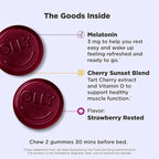 OLLY Muscle Recovery Sleep Gummies,Sleep and Sore Muscle Support,3mg Melatonin,Tart Cherry,Vitamin D,Berry Flavor -,40 Count (Pack of 2)