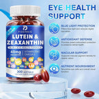 Lutein and Zeaxanthin Supplement - AREDS 2 Plus+ Eye Vitamins, 40 mg Lutein & 8 mg Zeaxanthin with Vitamins C, E, Zinc, Omega-3 & CoQ10 for Blue Light Protection, Eye Health Support  - 300 Softgels