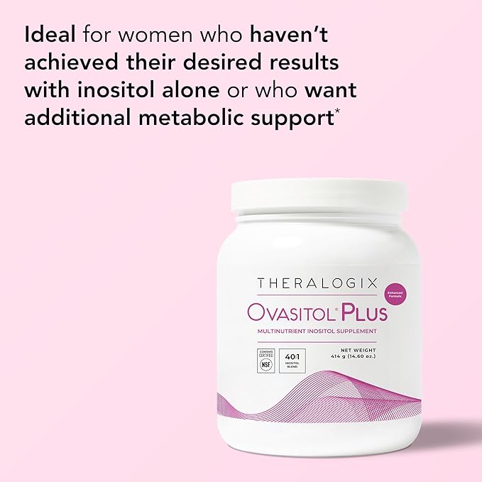 Theralogix Ovasitol Plus Canister Metabolic Health Supplement - Myo-Inositol & D-Chiro Inositol+Chromium Picolinate+Alpha-lactalbumin & Vitamin D