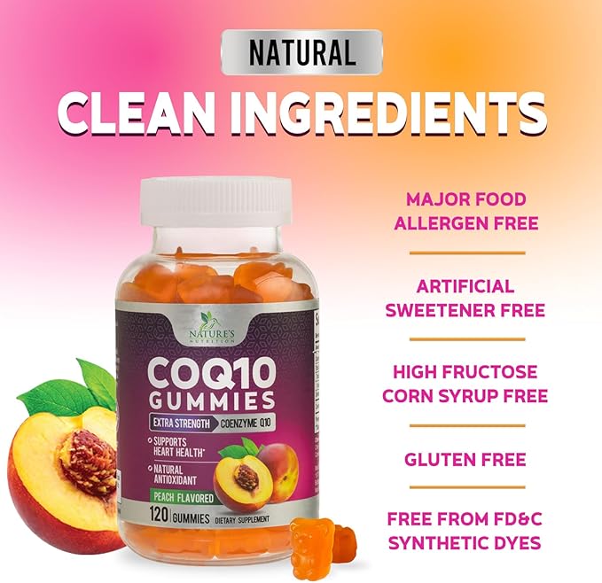 CoQ10 Gummies 100mg Per Serving - 3X Strength, High Absorption, Antioxidant Supplement for Heart Health Support & Energy Production, Ultra Coenzyme Q10 Vitamins, Coq 10 Supplements - 120 Gummies