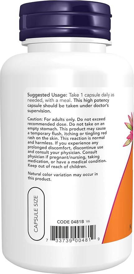NOW Foods Supplements, Niacin (Vitamin B-3) 500 mg, Essential B-Group Vitamin*, Nutritional Health, 100 Capsules