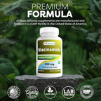 Best Naturals Niacinamide 500mg 240 Tablets (Suitable for Vegetarian) - Non-Flushing Form of Niacin (Vitamin B3)