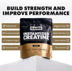 Gains in Bulk Instantized Creatine Monohydrate for Men & Women, Soluble Creatine Powder, Supports Muscle Building, Strength and Performance, Bodybuilding Supplements, Unflavored, 30 Servings