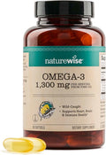 NatureWise Ultra Omega 3 Fish Oil 2200 mg – 1300 mg Omega-3 - Triglyceride Form - Lemon Flavor - Wild-Caught Fish Oil + EPA & DHA - Burpless, Non-GMO - 60 Softgels[1-Month Supply]
