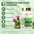 Liver Cleanse Detox & Repair - Milk Thistle Supplement, with Silymarin, N-Acetyl Cysteine(NAC), Artichoke, Turmeric & Dandelion for Liver Detox, Cleanse, Gluten Free, Non-GMO - 360 Capsules