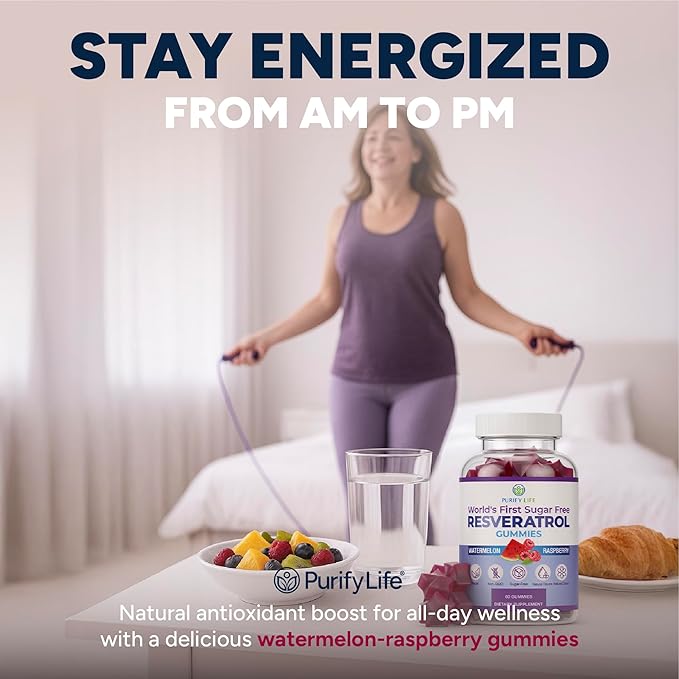 Sugar-Free Resveratrol Gummies - Potent Anti-Aging Antioxidant - Resveratrol Supplement to Support Digestive & Immune Health - Natural Herb for Cell Growth & Repair - Easy Chewable NMN Alternative
