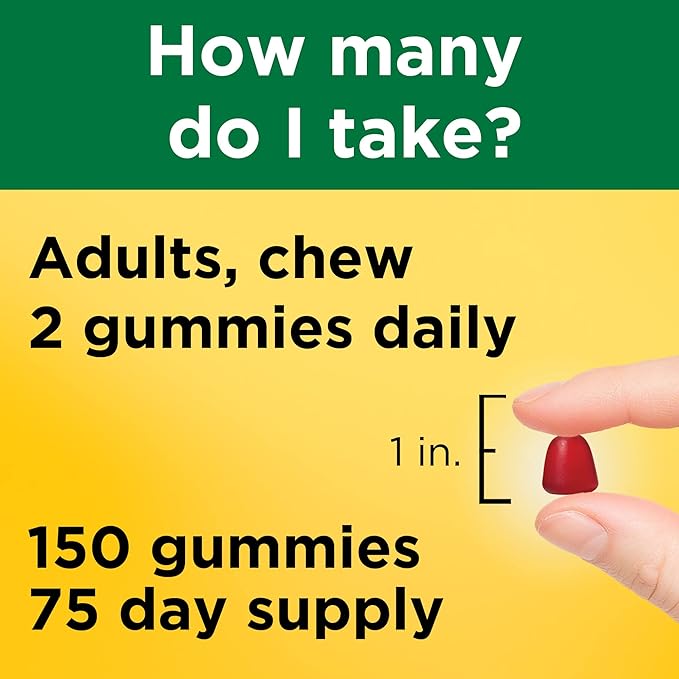 Nature Made Multivitamin Gummies, Mens & Womens Gummy Vitamins & Minerals, Adult Multivitamin Gummy, Daily Nutritional Support, 150 Vitamin Gummies, 75 Day Supply, (Pack of 2)