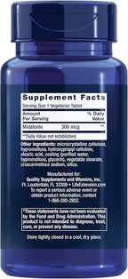 Life Extension Melatonin 6 Hour Timed Release, 300 mcg, Extended-Release Formula for Gentle Sleep Support, Healthy circadian Rhythms, Cellular Defense, Gluten-Free, Non-GMO, Vegetarian, 100 Tablets