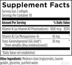 Designs for Health BRF 45 - Vitamin K1 + Vitamin K2 as MK-4 to Promote Bone Strength, Healthy Aging + Arterial Health - 2 Forms of Vitamin K + GG to Aid Vitamin K2 MK4 Production (60 Softgels)
