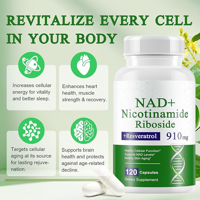 A r b c r n 240 Capsules Supplement,Nicotinamide Riboside Resveratrol 910mg for Men and Women, NR Supplement for Energy Anti-Aging Focus