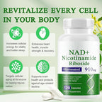 A r b c r n 120 Capsules NAD+ Supplement,NAD Nicotinamide Riboside Resveratrol 910mg for Men and Women, NR Supplement for Energy Anti-Aging Focus