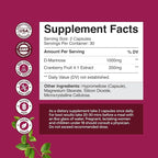 D Mannose with Cranberry Supplement - D Mannose 1000mg per Serving Capsules for Kidney Defense Support & Cleanse and Urinary Tract Health for Women & Men - Adults Bladder Health Supplement - 60 Count