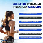 Dr.K&C Premium Albumin Protein Supplement – Extra Strength 1000 mg 120 Tablets Healthy Kidney Liver Promote General Wellness Energy Support Life Balance 1pk