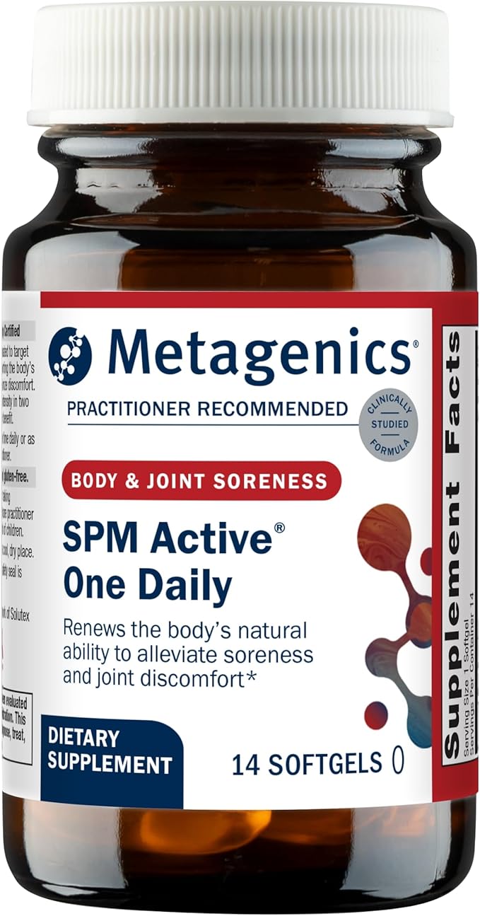 Metagenics SPM Active One Daily Supplement - Next Generation Omega Fish Oil with Pro Resolving Mediators for Joint Soreness & Soothing Relief* - Sustainably Sourced - Gluten-Free - 14 Softgels