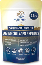 Bovine Collagen Peptides Powder 24oz (1.5 lbs) - Unflavored Hydrolyzed Type I & III Protein | Grass Fed, Pasture Raised | Hair, Skin, Nails & Gut | Easy to Mix | Paleo Friendly, Non-GMO, Gluten-Free
