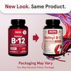 Jarrow Formulas Maximum Strength Methyl B-12 5000 mcg Dietary Supplement - 90 Cherry Chewable Tablets - Bioactive Vitamin B-12 - Supports Cellular Energy Production, Sleep & Brain Health (Pack of 12)