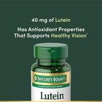 Nature's Bounty Lutein Pills, Eye Health Supplements and Vitamins, Support Vision Health, 40 mg, 30 Softgels (Pack of 2)