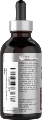 Horbaach Nascent Iodine Drops | 4 Fl Oz | Organic Liquid Tincture Supplement | as Potassium Iodide | Vegan, Non-GMO, and Gluten Free
