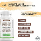 Huanarpo Macho Capsules 1000mg – 120 Vegan Capsules – Natural Energy, Stamina & Vitality Supplement – Supports Male Performance, Circulation & Hormone Wellness – Non-GMO, Gluten-Free, Vegan