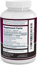 Turmeric Curcumin Complex with Black Pepper Extract - 755mg per Capsule, 180 Veg. Caps - Contains Piperine (for Superior Absorption and Tumeric Bio-Availability) and 95% Standardized Curcuminoids