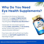 HUJ Eye Health - Eye Supplement for Adults with Pycnogenol®(French Maritime Pine Bark Extract)，Bilberry Extract，Lutein - Supports Vision, Eye Function, and Blue Light Protection* - 30 Capsules