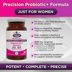 Vital Planet - Intense Care Vaginal pH & Urinary Probiotics, Prebiotics, Postbiotics, Parabiotics, 4-in-1 Refrigerated Supplement for Adults, 65 Billion CFU, 64 Strains, Digestive and Immune, 30 ct
