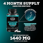Spermidine Supplement (1440mg of 99% Pure Spermidine Supplements For Women & Men) 4 Months Supply (100X More Potent Than Wheat Germ Extract) 12MGS Per Serving For Cellular Health, Anti-Aging & Energy