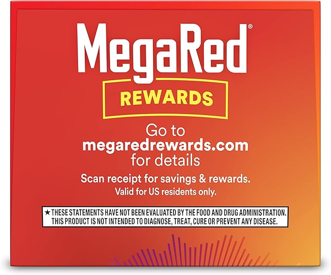 MegaRed Antarctic Krill Oil 500mg Omega 3 Fatty Acid Supplement, Extra Strength EPA & DHA Krill Oil Softgels (90cnt Box), Astaxanthin, Heart Health Supplement with No Fish Oil Aftertaste