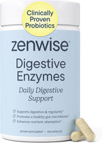 Zenwise Health Digestive Enzymes with Bromelain & Papaya - Multi Enzymes Digestion Supplement with Probiotics & Prebiotics for Gut Health, Gas & Bloating Relief - Men & Women - 100 Vegetarian Capsules