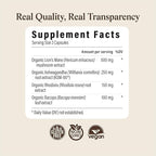 Real Mushrooms RealClarity Capsules – Lion’s Mane, KSM-66 Ashwagandha, Rhodiola & Bacopa – Mental Sharpness, Alertness. & Adaptogenic Support – Vegan, Non-GMO – 60 Count Mushroom Supplement