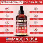 2 Pack Vitamin B Complex 20000 mcg - Vitamin B12 Sublingual Methylcobalamin Extra Strength Raspberry Liquid Drops for Women and Men - USA Made, B1, B2, B3, B5,B6, Biotin, Folic Acid | 4fl oz (120ml)