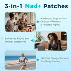 NAD+ Patches Comfortable All-Day Wear Vegan, Water-Resistant 60 Patches