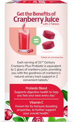 21st Century Cranberry Plus Probiotic Tablets, 60 Count